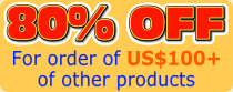 80% OFF for order of USD100+
