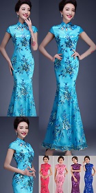 Cup-sleeve Long-length Evening-dress Cheongsam (RM)