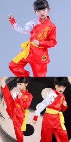 Kid's Dragon Embroidery Kung Fu Uniform with Sash (RM)