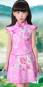 Girl's Floral Cheongsam Dress (RM)