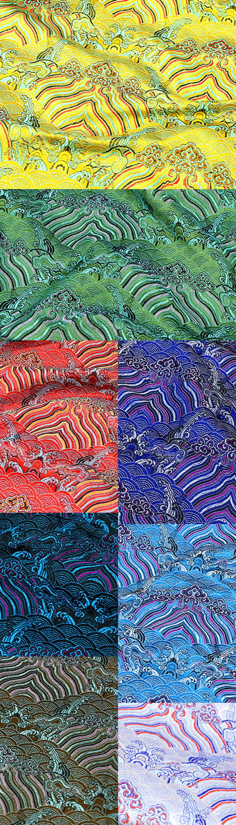 Fabric - Waves and Clouds Brocade (Multicolor)