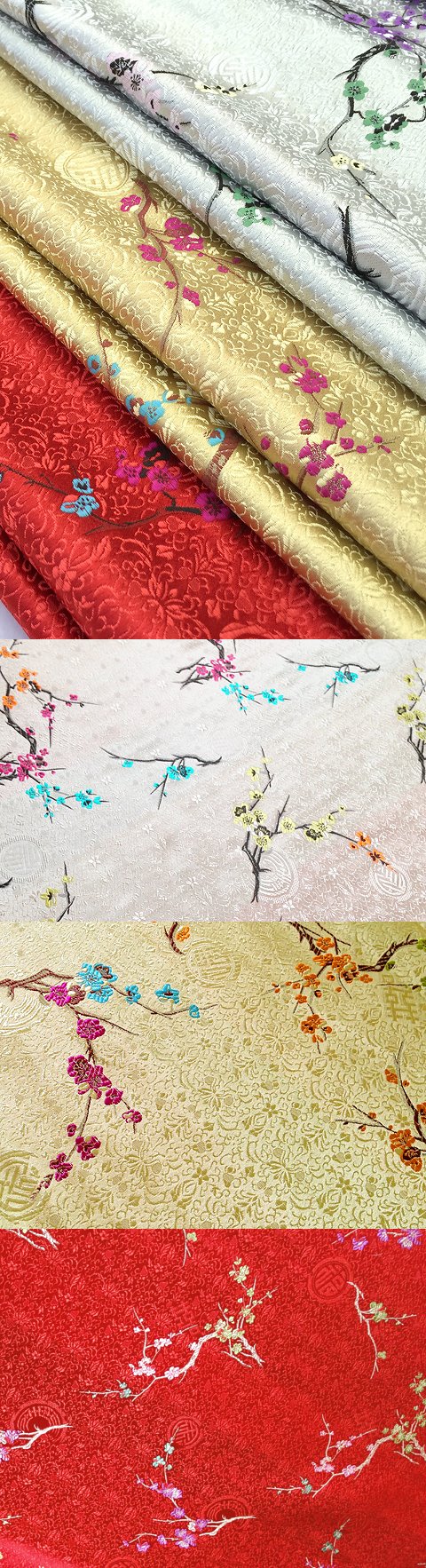 Fabric - Plum Blossom Brocade (Multicolor)