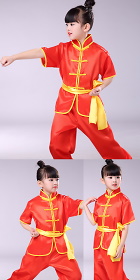 Kid's Short-sleeve Kung Fu Uniform with Sash (RM)