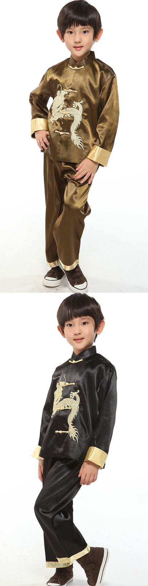 Boy's Dragon Embroidery Mandarin Suit (RM)