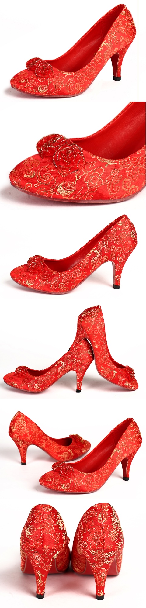 High Heel Brocade Vamp Shoes