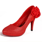 High Heel Ribbon Flower Shoes