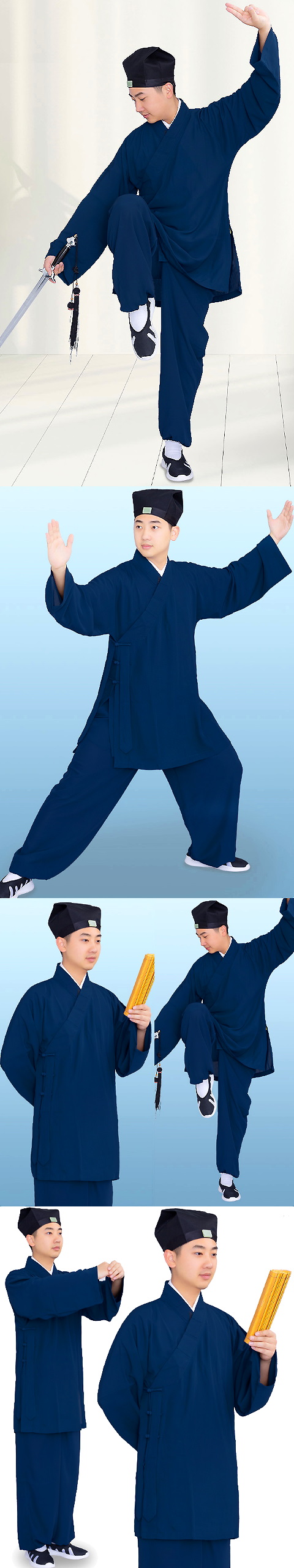 Wudang Taoist Open-cuff Short Robe with pants (RM)