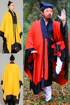 Wudang Taoist Long Manteau Robe with Purfle (dual-color) (RM)