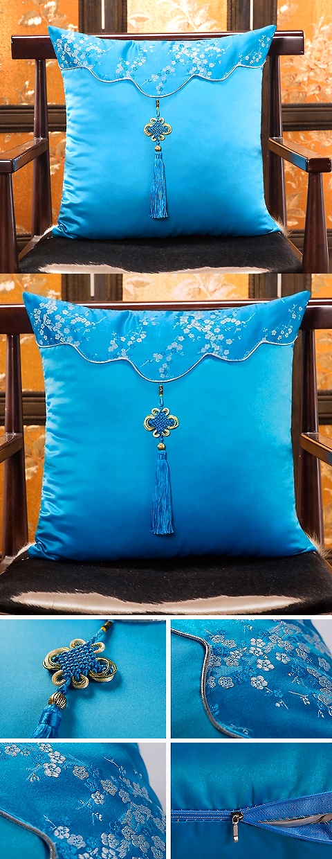 Chinese Ethnic Embroidery Tassel Cushion Cover