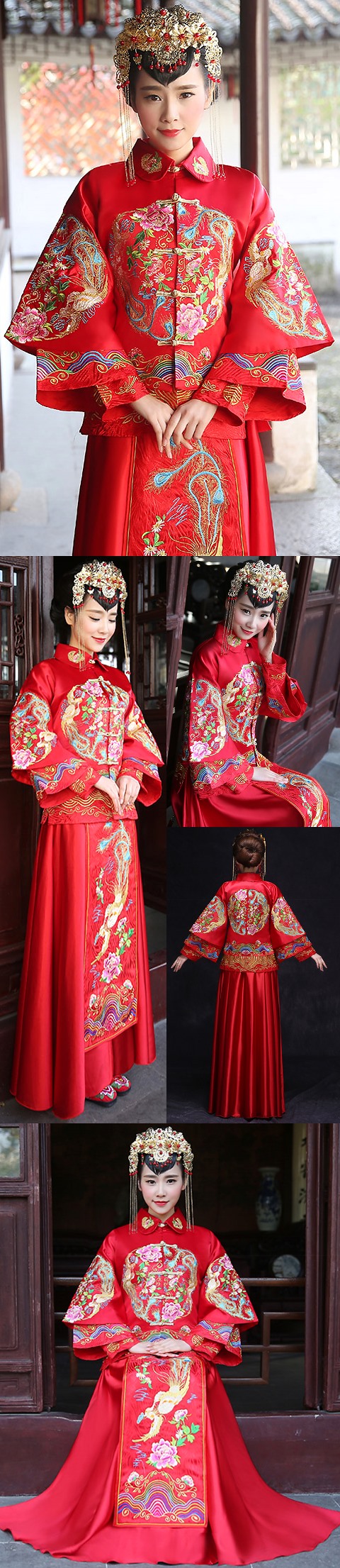 Red Evening-dress / Bridal Skirt Suit