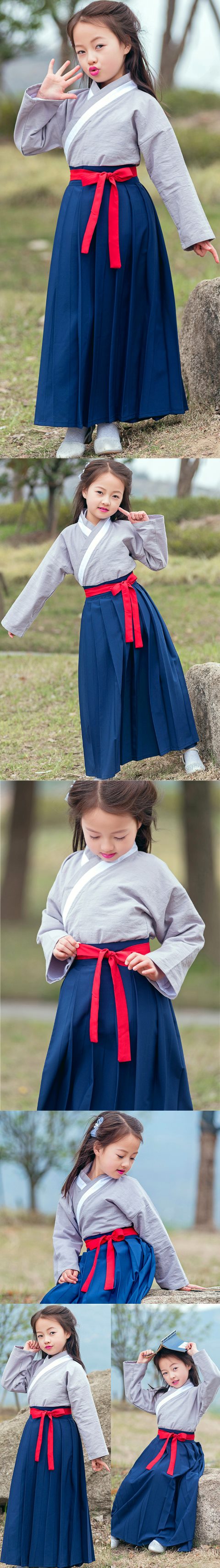 Girl's Han Dynasty Cotton Linen Folkwear Hanfu (RM)