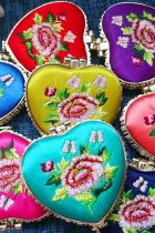 Mudan Peony Embroidery Compact Mirror (Multi-color)