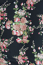 Fabric - Floral Imitation Silk (Multicolor)