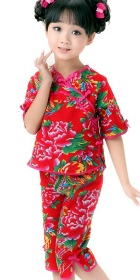 Bargain - Girl's Floral Mandarin Suit (RM)