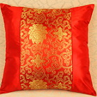 Chinese Ethnic Lotus Embroidery Cushion Cover