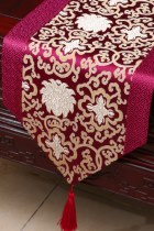 Chinese Ethnic Lotus Embroidery Table Runner (RM)