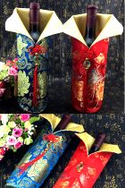 中國風情刺繡流蘇酒瓶套