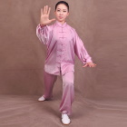 Professional Taichi Kungfu Uniform with Pants - Silk Fibroin Satin - Violet (RM)