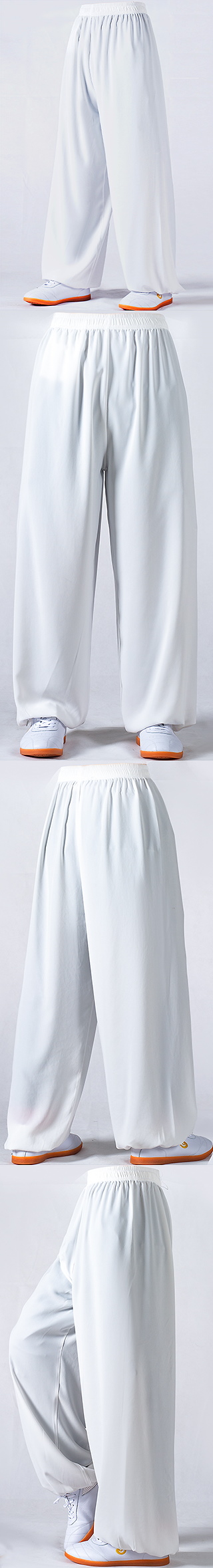 Professional Taichi Kungfu Pants - Cotton/Silk - White (RM)