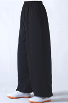 Professional Taichi Kungfu Pants - Cotton/Silk - Black (RM)