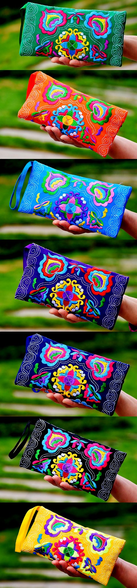 Ethnic Embroidery Clutch-bag (Multicolor)