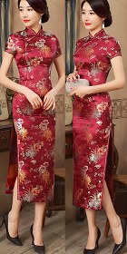 Short-sleeve Long-length Brocade Cheongsam (RM)