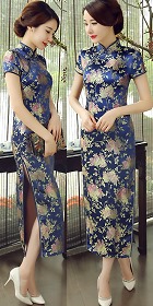 Short-sleeve Long-length Brocade Cheongsam (RM)