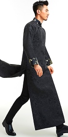 Jacquard Mandarin Robe w/Folding Cuffs (RM)