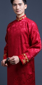 Jacquard Mandarin Robe w/Folding Cuffs (RM)