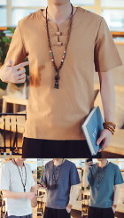 Short-length Linen Chic Mandarin Pullover (RM/CM)