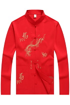 Mandarin Dragon Embroidery Long-sleeve Shirt (RM)