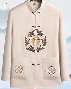 Fu Embroidery Long-sleeve Mandarin Shirt (RM)