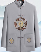 Fu Embroidery Long-sleeve Mandarin Shirt (RM)