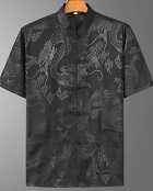 Shadow Dragon Jacquard Mandarin Shirt (RM)