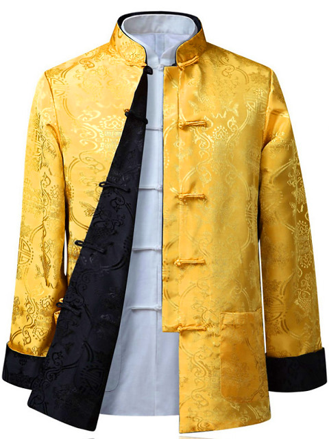 Mandarin Reversible Damask Jacket (RM)