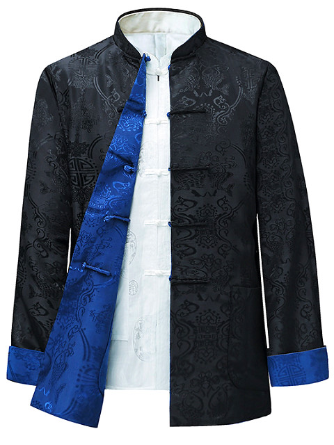 Mandarin Reversible Damask Jacket (RM)