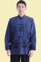 Mandarin Dual-dragon Embroidery Suede Jacket (RM)