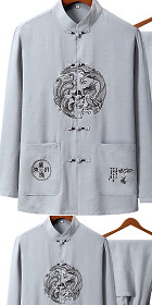 Dragon-phoenix Embroidery Long-sleeve Mandarin Suit (RM)