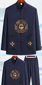 Fu Embroidery Long-sleeve Mandarin Suit (RM)