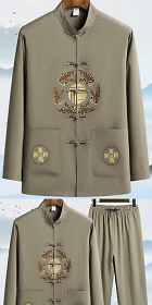 Fu Embroidery Long-sleeve Mandarin Suit (RM)