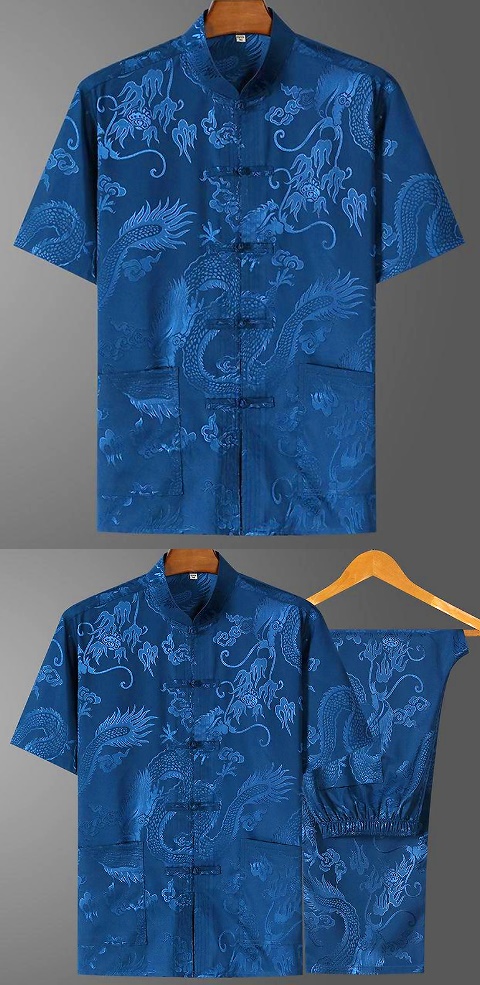 Shadow Dragon Jacquard Mandarin Suit (RM)