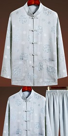 Dual-dragon Linen Long-sleeve Mandarin Suit (RM)