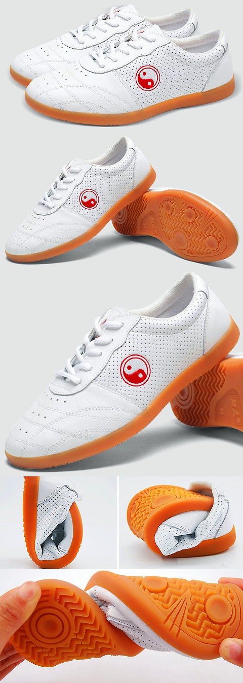 Professional Taichi Cowhide Sneakers (White)