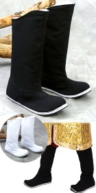 Archaic Han Style Tipping-Head Cloth Boots w/ Rubber sole