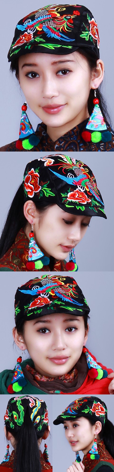 Ethnic Phoenix Embroidery Cap