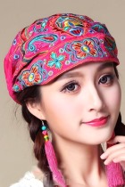 Ethnic Phoenix Embroidery Scarf Cap