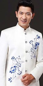 Modernised Mao Suit w/ Floral Embroidery (RM)