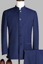 Modernised Snug Fit Mao Suit - Dk Blue (RM)