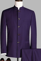 Modernised Snug Fit Mao Suit - Dk Purple (RM)