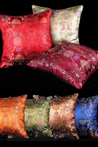 Chinese Ethnic Lotus Embroidery Cushion Cover